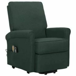 VidaXL Fauteuil de massage inclinable Vert foncé Tissu -Fauteuils électriques Soldes image 2 329735