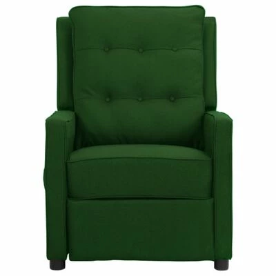 VidaXL Fauteuil de massage inclinable Vert foncé Tissu 2 VidaXL Fauteuil de massage inclinable Vert foncé Tissu – Image 2