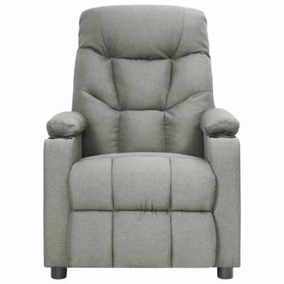 VidaXL Fauteuil de massage inclinable Gris clair Tissu 2 VidaXL Fauteuil de massage inclinable Gris clair Tissu – Image 2
