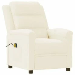 VidaXL Fauteuil de massage inclinable Crème Similicuir