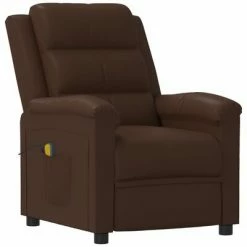 VidaXL Fauteuil de massage inclinable Marron Similicuir