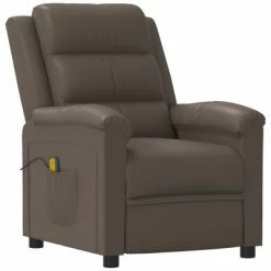 VidaXL Fauteuil de massage inclinable Gris Similicuir