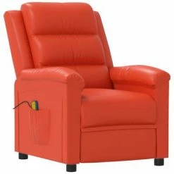 VidaXL Fauteuil de massage inclinable Rouge Similicuir