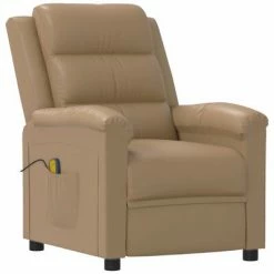 VidaXL Fauteuil de massage inclinable Cappuccino Similicuir