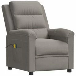 VidaXL Fauteuil de massage inclinable Gris clair Velours