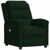 VidaXL Fauteuil de massage inclinable Vert foncé Velours