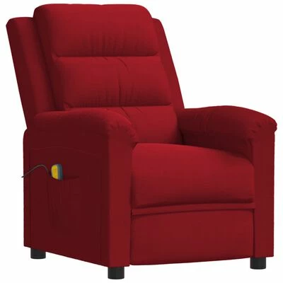 VidaXL Fauteuil de massage inclinable Rouge bordeaux Velours 1 VidaXL Fauteuil de massage inclinable Rouge bordeaux Velours