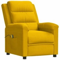 VidaXL Fauteuil de massage inclinable Jaune Velours