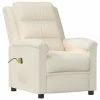 VidaXL Fauteuil de massage inclinable Crème Velours