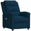 VidaXL Fauteuil de massage inclinable Bleu Velours