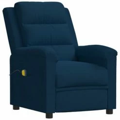 VidaXL Fauteuil de massage inclinable Bleu Velours