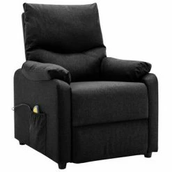 VidaXL Fauteuil de massage inclinable Noir Tissu