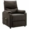 VidaXL Fauteuil de massage inclinable Marron foncé Tissu