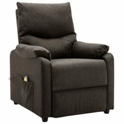 VidaXL Fauteuil de massage inclinable Marron foncé Tissu