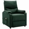 VidaXL Fauteuil de massage inclinable Vert foncé Tissu