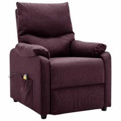 VidaXL Fauteuil de massage inclinable Violet Tissu