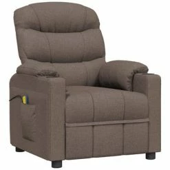 VidaXL Fauteuil de massage inclinable Taupe Tissu