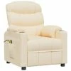 VidaXL Fauteuil de massage inclinable Crème Tissu