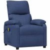 VidaXL Fauteuil inclinable de massage Bleu Tissu