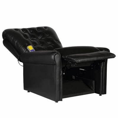VidaXL Fauteuil de massage Noir Similicuir 3 VidaXL Fauteuil de massage Noir Similicuir – Image 3
