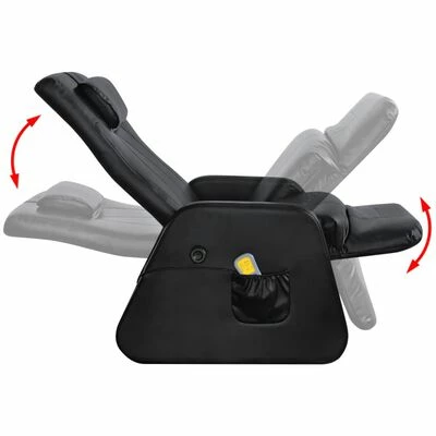 VidaXL Fauteuil de massage Noir Similicuir 3 VidaXL Fauteuil de massage Noir Similicuir – Image 3