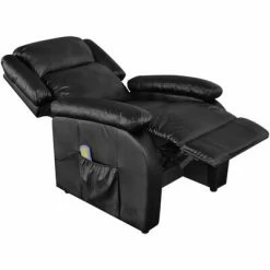 VidaXL Fauteuil de massage Noir Similicuir -Fauteuils électriques Soldes image 3 242512