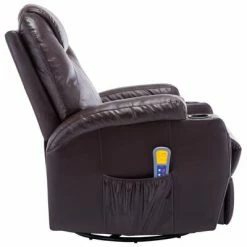 VidaXL Fauteuil à bascule de massage Marron Similicuir 8 VidaXL Fauteuil à bascule de massage Marron Similicuir -Fauteuils électriques Soldes image 3 246636