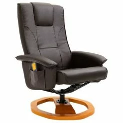 VidaXL Fauteuil de massage avec repose-pied Marron Similicuir -Fauteuils électriques Soldes image 3 248446