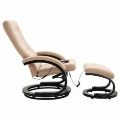 VidaXL Fauteuil de massage avec repose-pieds Crème Tissu en daim 8 VidaXL Fauteuil de massage avec repose-pieds Crème Tissu en daim -Fauteuils électriques Soldes image 3 248473