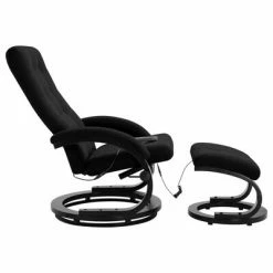 VidaXL Fauteuil de massage avec repose-pieds Noir Tissu en daim -Fauteuils électriques Soldes image 3 248474