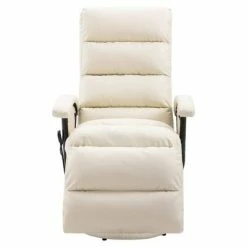 VidaXL Fauteuil de massage TV Blanc crème Similicuir -Fauteuils électriques Soldes image 3 248484