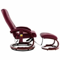 VidaXL Fauteuil de massage avec repose-pieds Rouge bordeaux Similicuir -Fauteuils électriques Soldes image 3 248605
