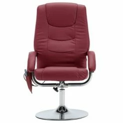 VidaXL Fauteuil de massage avec repose-pied Rouge bordeaux Similicuir -Fauteuils électriques Soldes image 3 248663