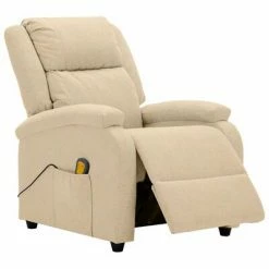 VidaXL Fauteuil de massage Crème Tissu 8 VidaXL Fauteuil de massage Crème Tissu -Fauteuils électriques Soldes image 3 248697
