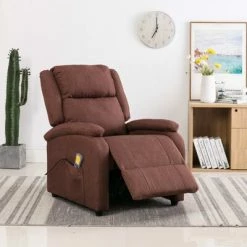 VidaXL Fauteuil de massage Marron Tissu -Fauteuils électriques Soldes image 3 248700
