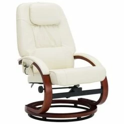 VidaXL Fauteuil de massage avec repose-pied Blanc cassé Similicuir 8 VidaXL Fauteuil de massage avec repose-pied Blanc cassé Similicuir -Fauteuils électriques Soldes image 3 248710