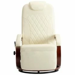 VidaXL Fauteuil de massage TV Blanc crème Similicuir -Fauteuils électriques Soldes image 3 248722