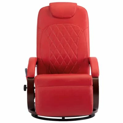 VidaXL Fauteuil de massage TV Rouge Similicuir 3 VidaXL Fauteuil de massage TV Rouge Similicuir – Image 3