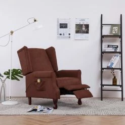 VidaXL Fauteuil inclinable de massage Marron Tissu -Fauteuils électriques Soldes image 3 282214