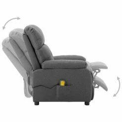VidaXL Fauteuil de massage Gris clair Tissu -Fauteuils électriques Soldes image 3 289672