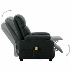 VidaXL Fauteuil de massage Gris foncé Tissu -Fauteuils électriques Soldes image 3 289673