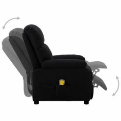 VidaXL Fauteuil de massage Noir Tissu -Fauteuils électriques Soldes image 3 289674