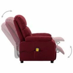 VidaXL Fauteuil de massage Rouge bordeaux Tissu -Fauteuils électriques Soldes image 3 289675
