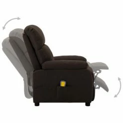 VidaXL Fauteuil de massage Marron foncé Tissu -Fauteuils électriques Soldes image 3 289677