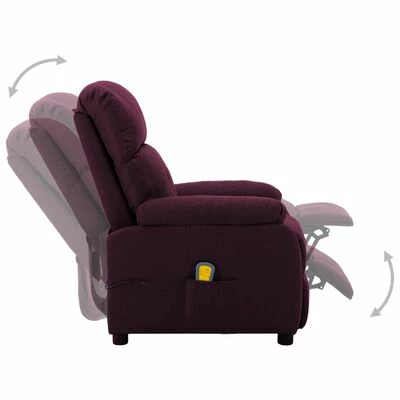 VidaXL Fauteuil de massage Violet Tissu 3 VidaXL Fauteuil de massage Violet Tissu – Image 3
