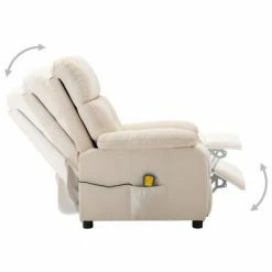 VidaXL Fauteuil de massage Crème Tissu -Fauteuils électriques Soldes image 3 289681