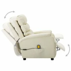 VidaXL Fauteuil de massage inclinable Crème Similicuir 8 VidaXL Fauteuil de massage inclinable Crème Similicuir -Fauteuils électriques Soldes image 3 289690