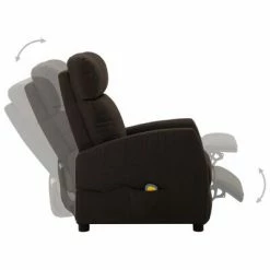 VidaXL Fauteuil de massage inclinable Marron foncé Tissu -Fauteuils électriques Soldes image 3 289711