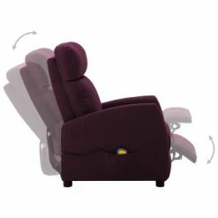 VidaXL Fauteuil de massage inclinable Violet Tissu -Fauteuils électriques Soldes image 3 289713