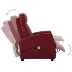 VidaXL Fauteuil de massage inclinable Rouge bordeaux Similicuir -Fauteuils électriques Soldes image 3 289727